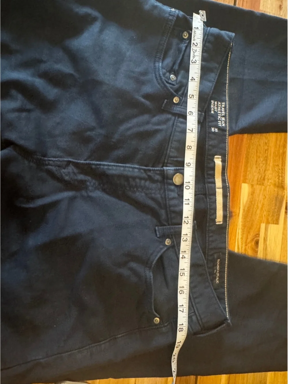 Banana Republic Men’s 35x30 Travel Pants Athletic Fit Navy Blue Stretch 5 Pocket